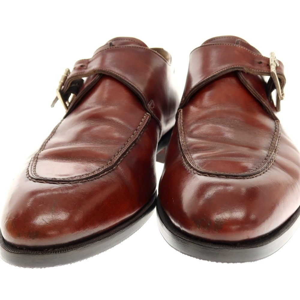 【中古】サントーニ Santoni シングルモンク ドレスシューズ ブラウン【 5 1/2 】【 状態ランクC 】【 メンズ 】