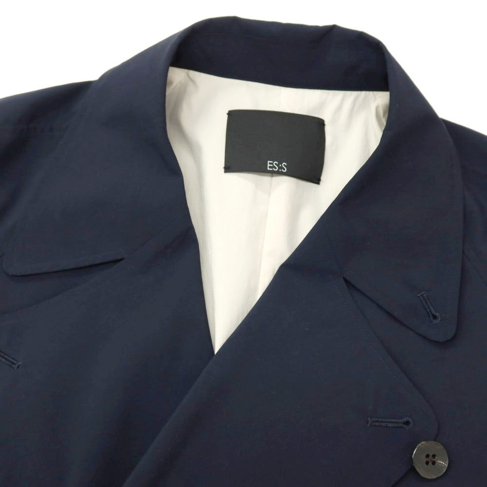 【中古】エス S ポリエステル トレンチコート ネイビー【サイズ2】【 状態ランクB 】【 メンズ 】