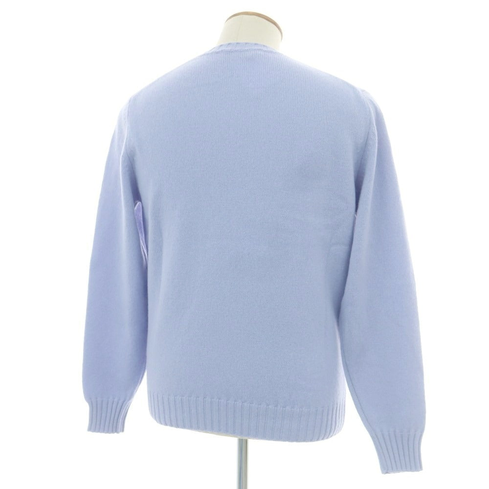 【中古】サンモリッツ S.MORITZ ウールカシミヤ クルーネックニット ライトブルー【 48 】【 状態ランクB 】【 メンズ 】