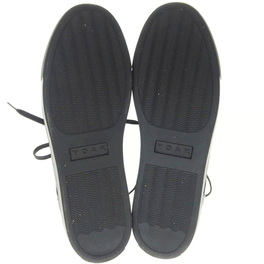 【中古】ヨーク YOAK グレインレザー ローカットスニーカー ブラック【 42 】【 状態ランクA 】【 メンズ 】