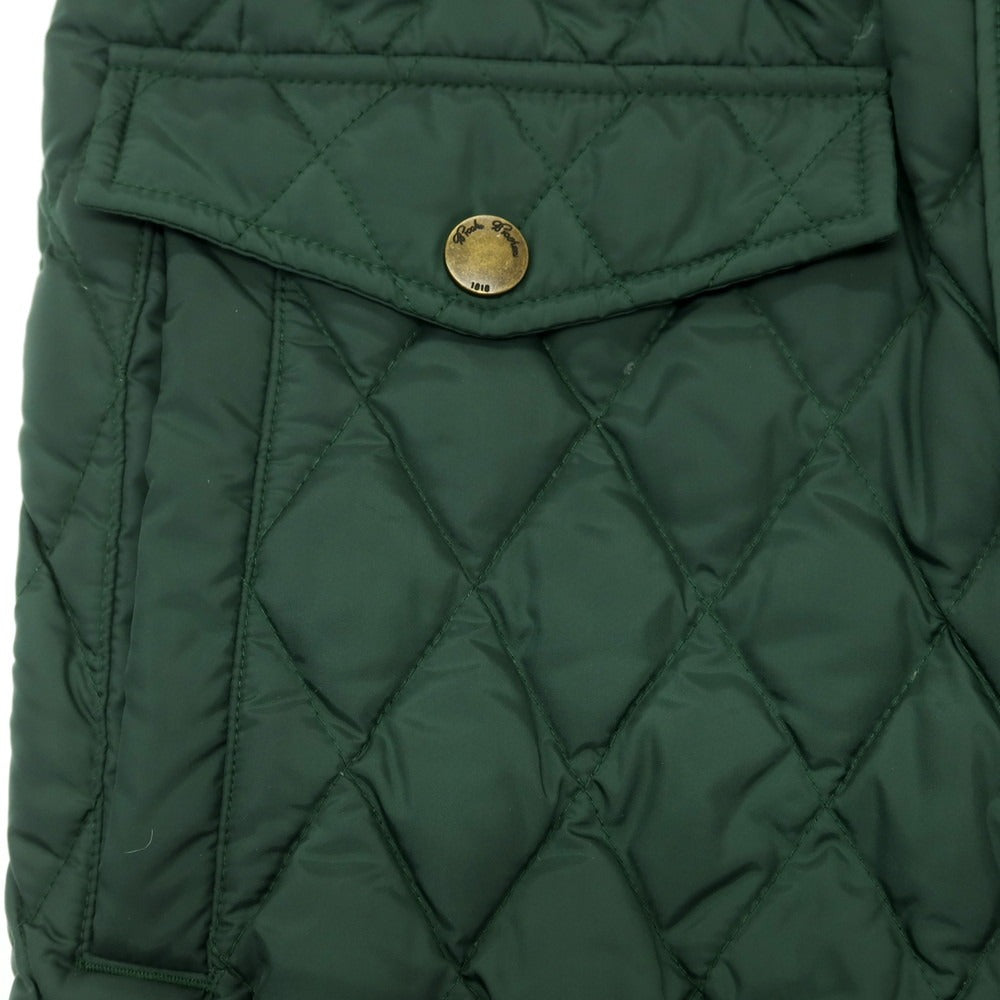 【中古】ブルックスブラザーズ Brooks Brothers ポリエステル キルティング スタンドカラー ダウンジャケット グリーン【 S 】【 状態ランクC 】【 メンズ 】