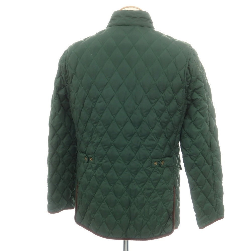 【中古】ブルックスブラザーズ Brooks Brothers ポリエステル キルティング スタンドカラー ダウンジャケット グリーン【 S 】【 状態ランクC 】【 メンズ 】