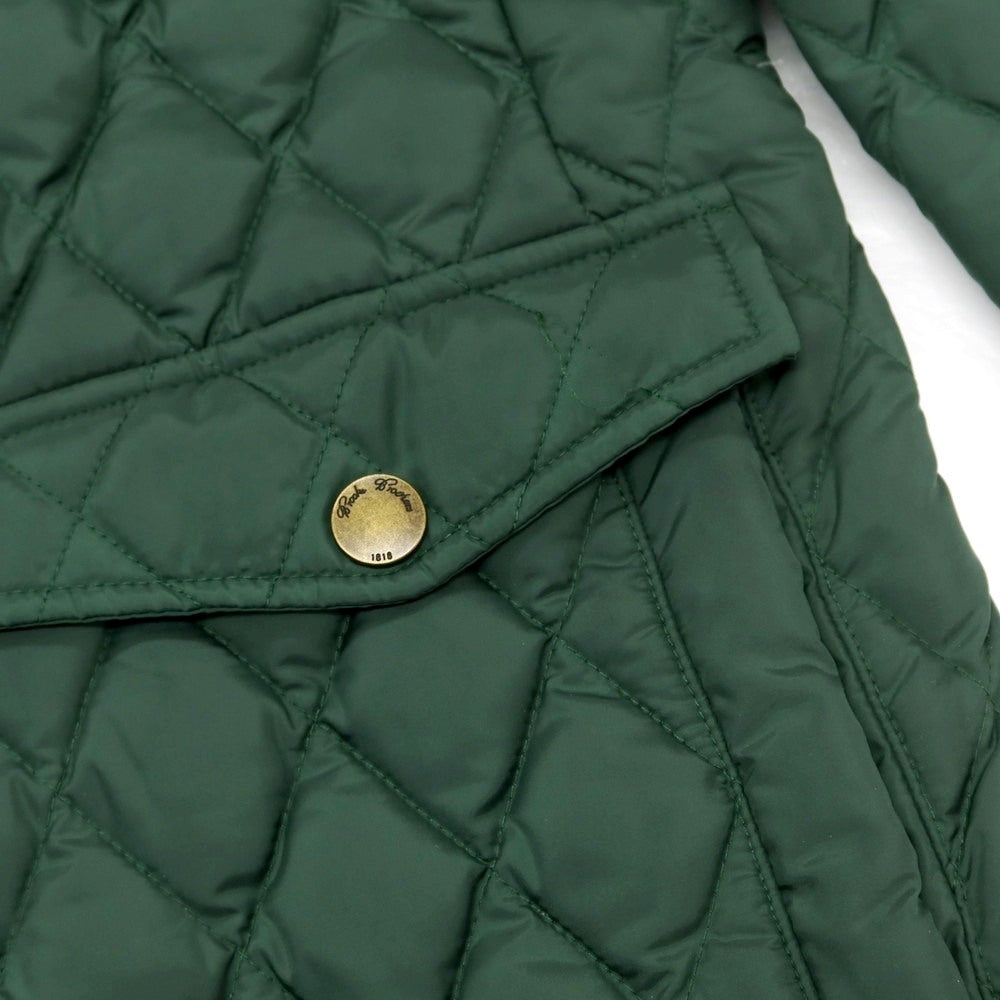 【中古】ブルックスブラザーズ Brooks Brothers ポリエステル キルティング スタンドカラー ダウンジャケット グリーン【 S 】【 状態ランクC 】【 メンズ 】