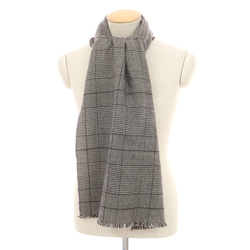 【中古】ジョンストンズ JOHNSTONS ウール グレンチェック ストール グレー【 状態ランクB 】【 ユニセックス 】