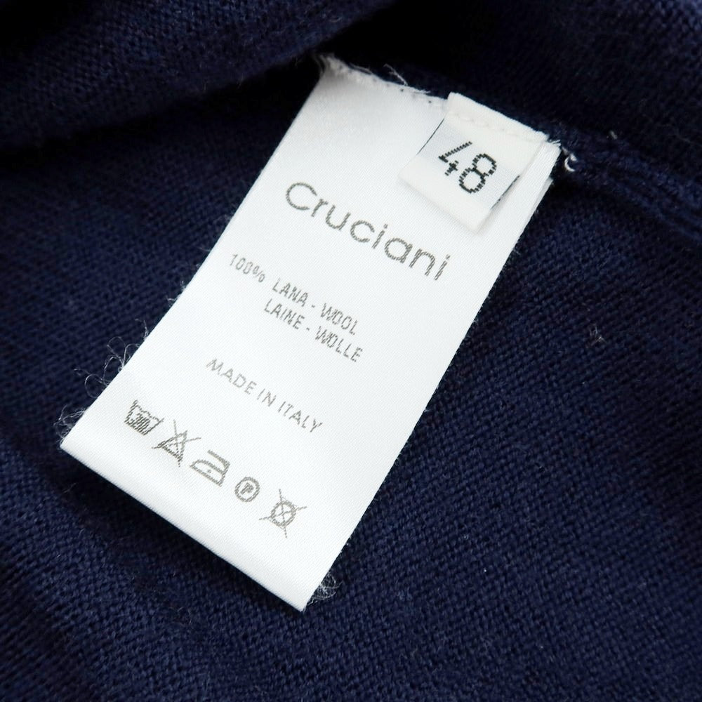 【中古】クルチアーニ CRUCIANI ハイゲージウール Vネックニット ネイビー【 48 】【 状態ランクB 】【 メンズ 】