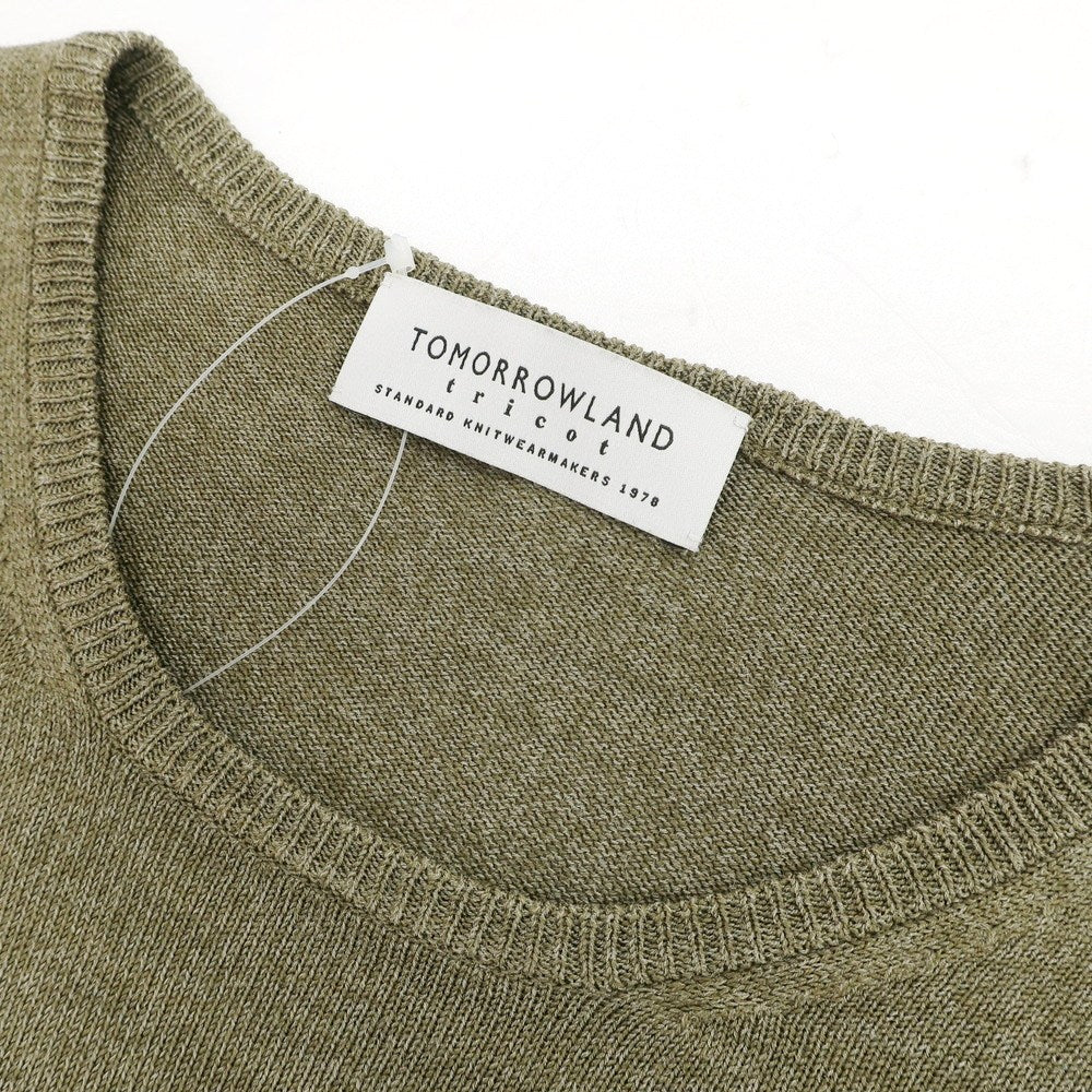 【中古】トゥモローランド TOMORROWLAND tricot ハイゲージ シルク クルーネック プルオーバーニット オリーブカーキ【サイズM】【 状態ランクB 】【 メンズ 】