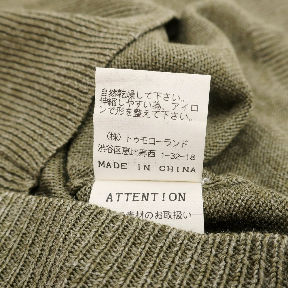 【中古】トゥモローランド TOMORROWLAND tricot ハイゲージ シルク クルーネック プルオーバーニット オリーブカーキ【サイズM】【 状態ランクB 】【 メンズ 】