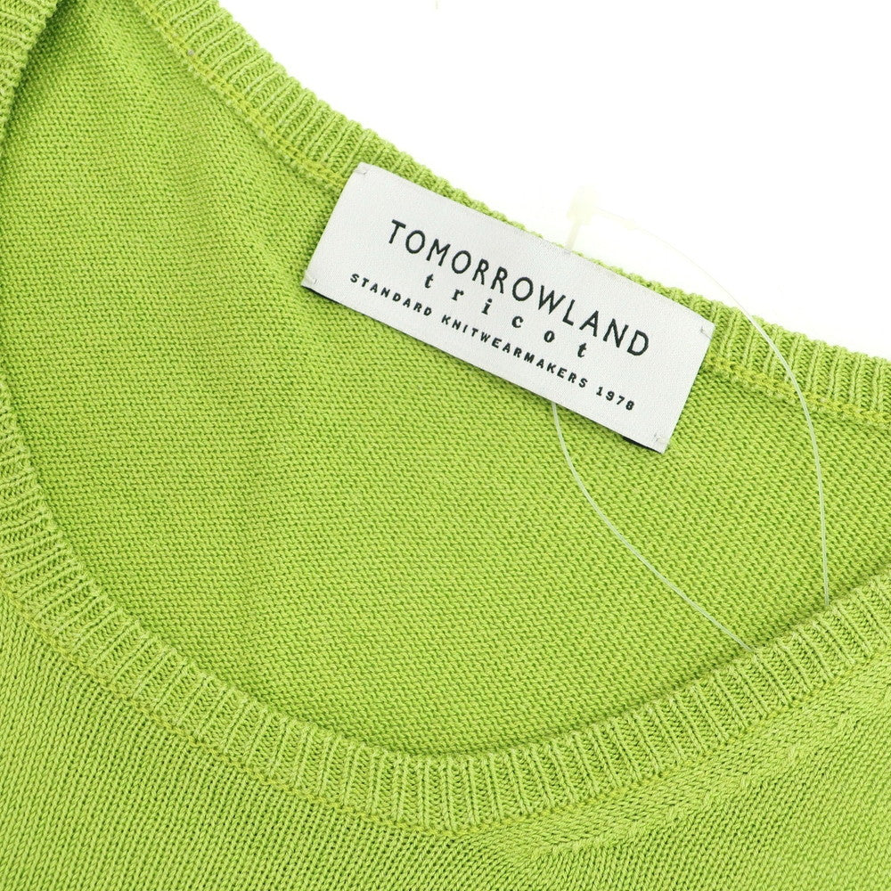 【中古】トゥモローランド TOMORROWLAND tricot ハイゲージ シルク クルーネック プルオーバーニット ライトグリーン【サイズM】【 状態ランクB 】【 メンズ 】