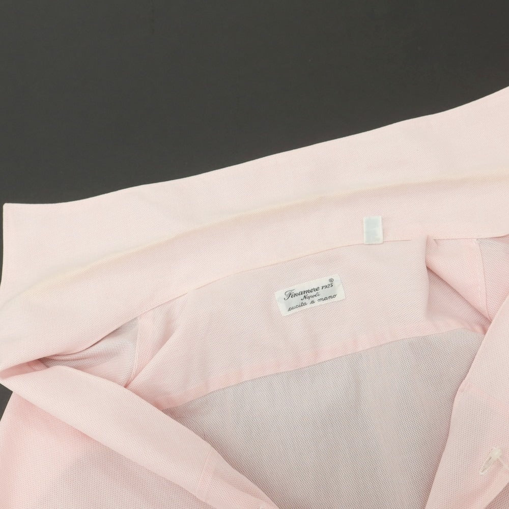 【中古】フィナモレ Finamore コットン ワイドカラー ドレスシャツ ピンク【 39 】【 状態ランクC 】【 メンズ 】