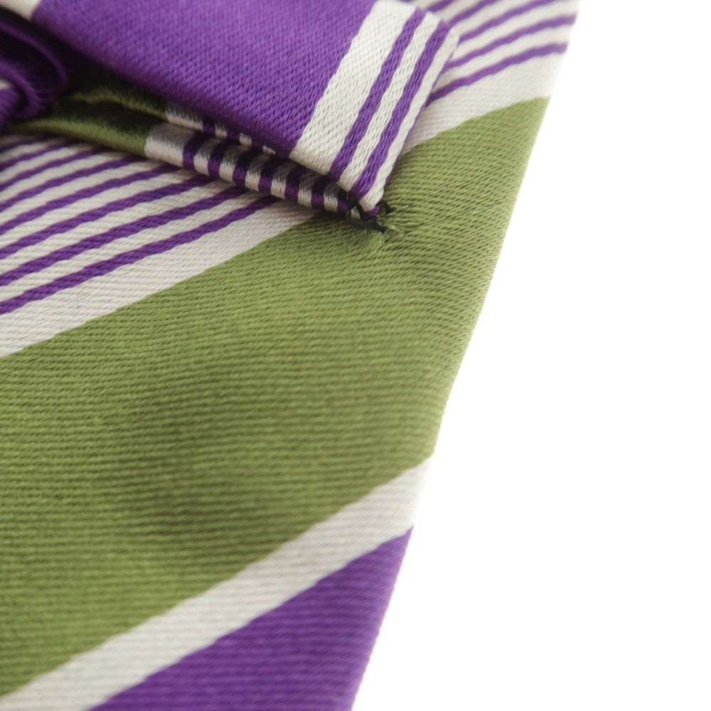 【中古】シーワード& スターン seaward&stearn シルク ストライプ柄ネクタイ パープルxホワイト【 状態ランクB 】【 メンズ 】