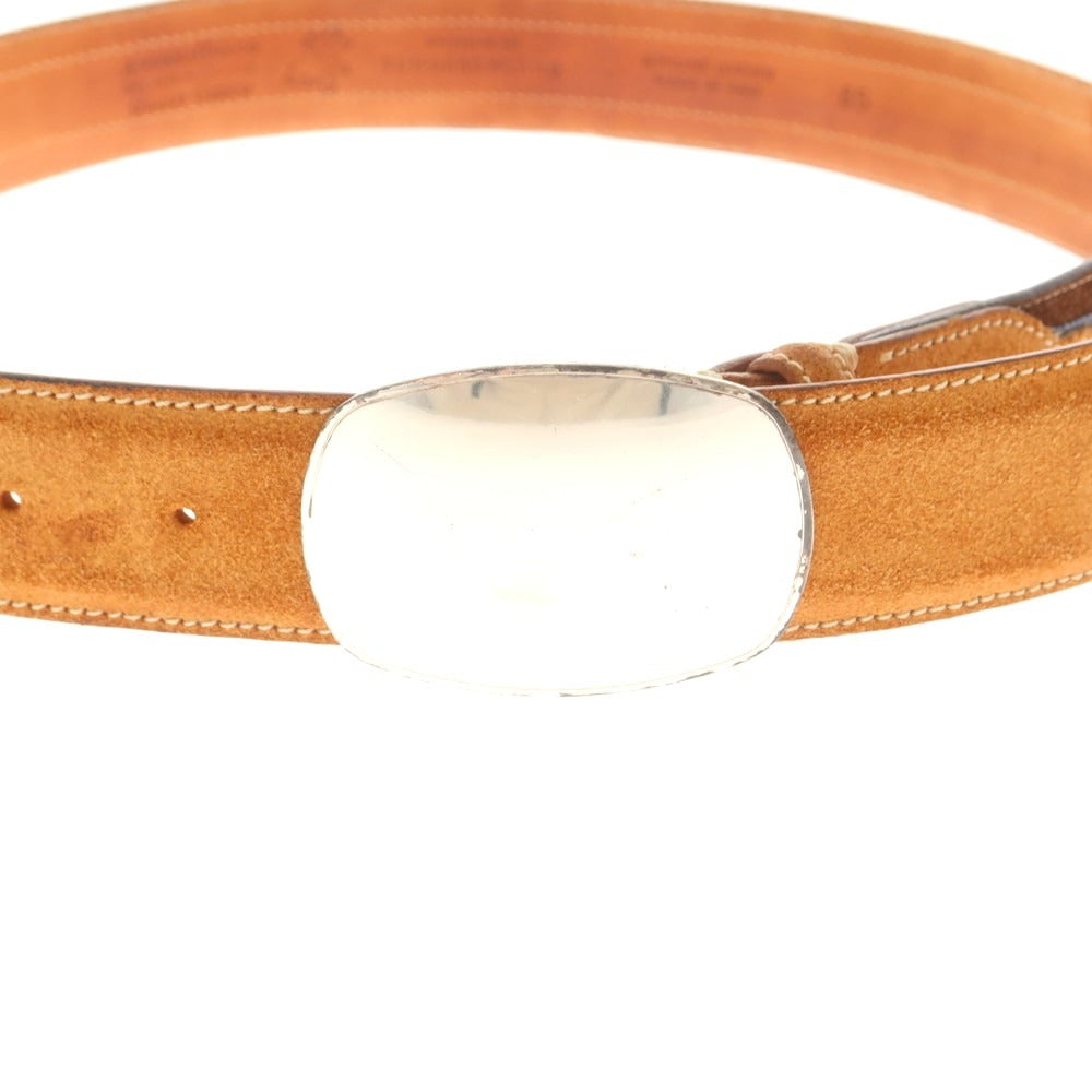 【中古】アンドレアグレコ ANDREA GRECO TOMORROWLAND別注 スエード レザー ベルト ブラウンxシルバー【 85 】【 状態ランクC 】【 メンズ 】