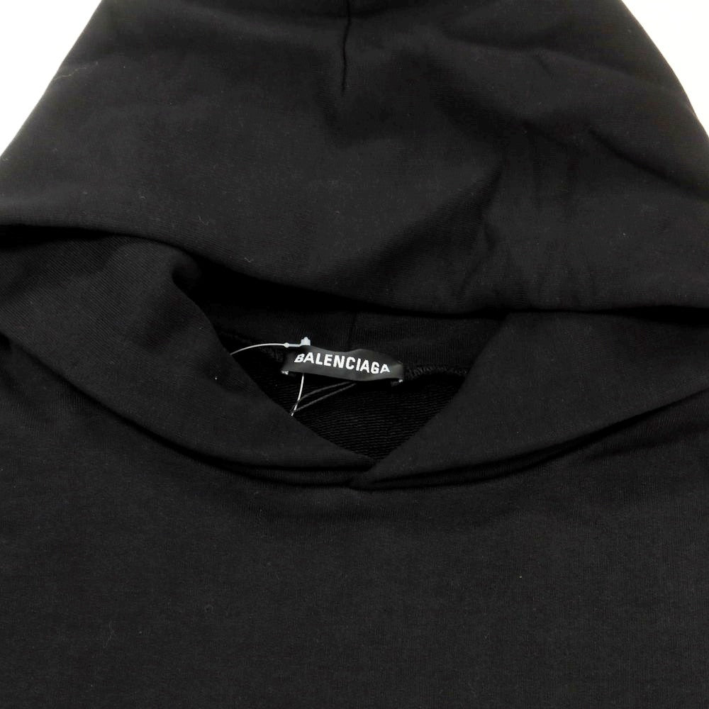 【中古】バレンシアガ BALENCIAGA コットン スウェット オーバーサイズ プルオーバー パーカー ブラック【 S 】【 状態ランクA 】【 メンズ 】