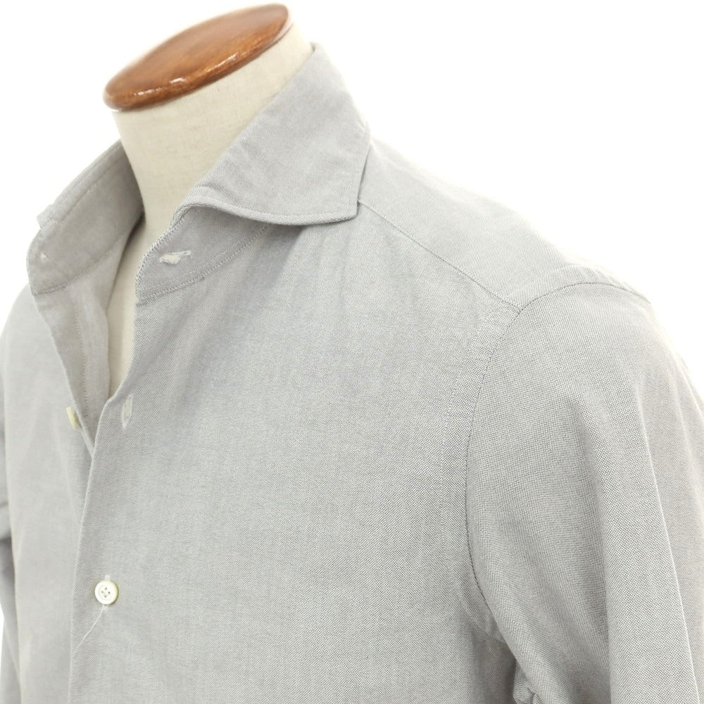【中古】ジャンネット giannetto コットン ホリゾンタルカラー カジュアルシャツ グレー【 39 】【 状態ランクB 】【 メンズ 】