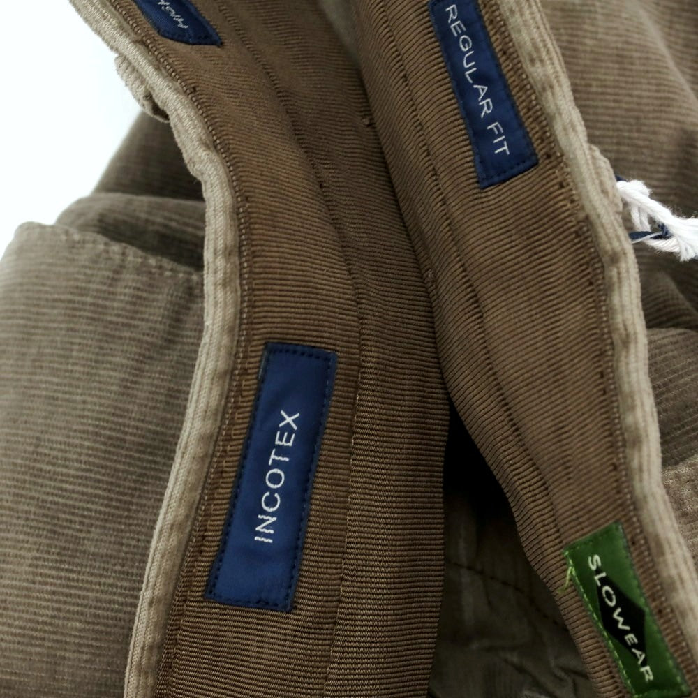 【新品アウトレット】インコテックス INCOTEX 39型 ストレッチコットン 細畝 コーデュロイパンツ グレイッシュオリーブ【 46 】【 状態ランクN- 】【 メンズ 】