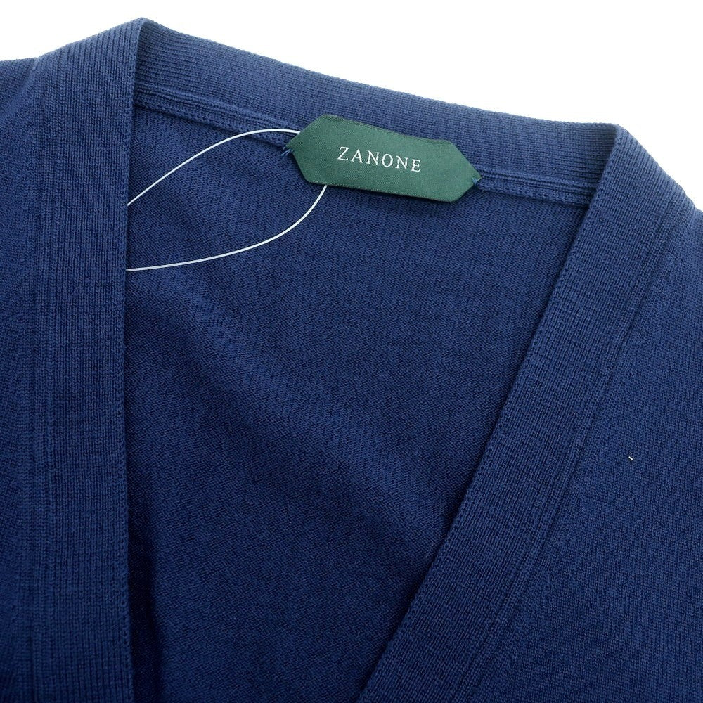 【新品】ザノーネ ZANONE ハイゲージ ウールナイロン ニットベスト ライトネイビー【 46 】【 状態ランクN 】【 メンズ 】
