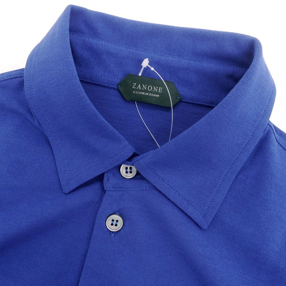 【新品アウトレット】ザノーネ ZANONE アイスコットン 長袖ポロシャツ ブルー【 50 】【 状態ランクN- 】【 メンズ 】