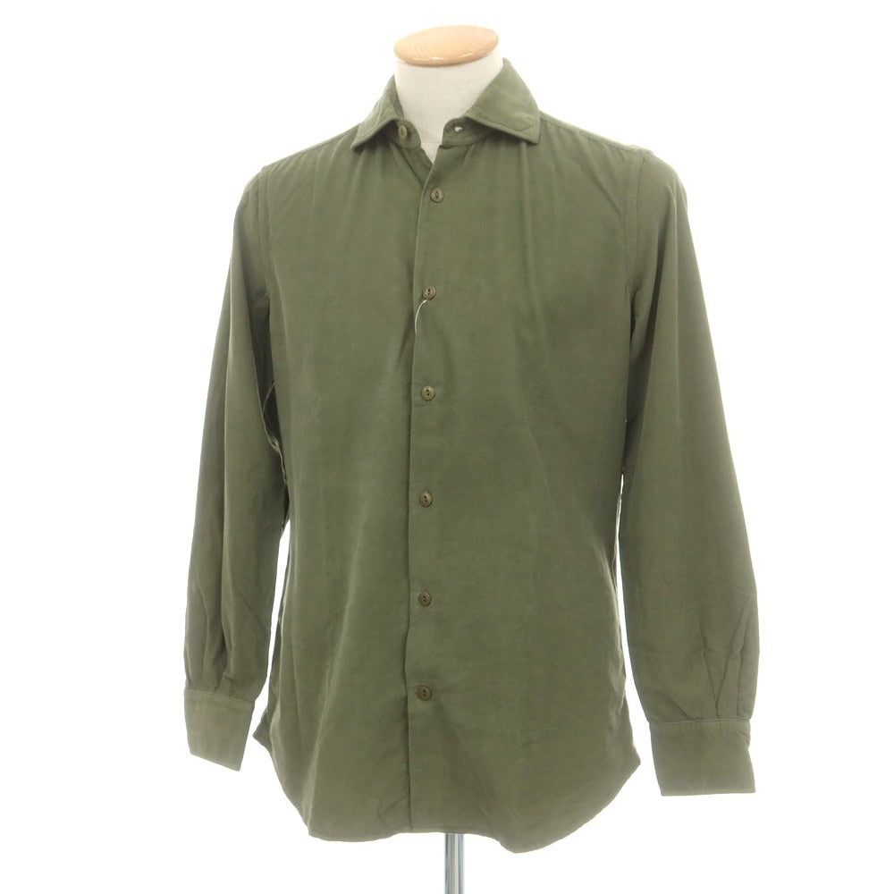 【新品】グランシャツ Glanshirt コーデュロイ カジュアルシャツ オリーブ【サイズ39】【メンズ】 新品】グランシャツ Glanshirt コーデュロイ カジュアルシャツ