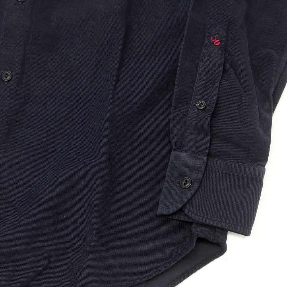 【新品】グランシャツ Glanshirt コーデュロイ カジュアルシャツ ネイビー【 38 】【 状態ランクN 】【 メンズ 】