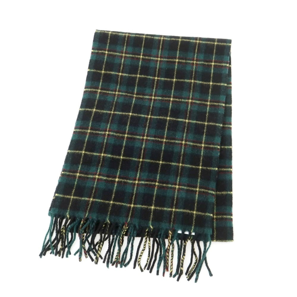 【新品】ドレイクス DRAKES ウール チェック マフラー グリーンxブラック【 状態ランクN 】【 メンズ 】