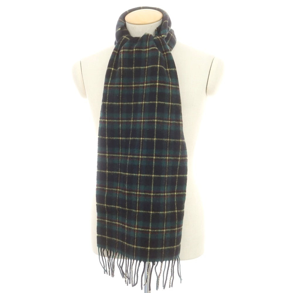 【新品】ドレイクス DRAKES ウール チェック マフラー グリーンxブラック【 状態ランクN 】【 メンズ 】