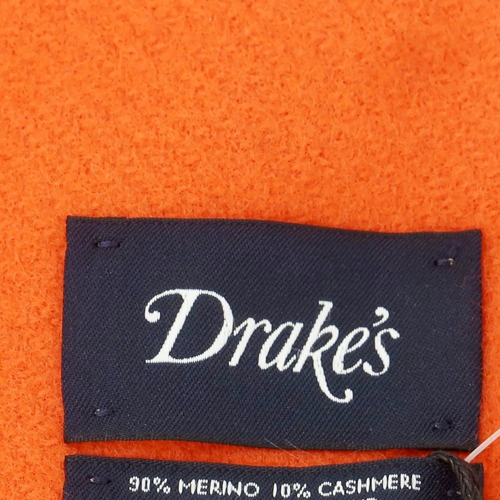 【新品】ドレイクス DRAKES ウールカシミヤ マフラー オレンジ【 状態ランクN 】【 メンズ 】