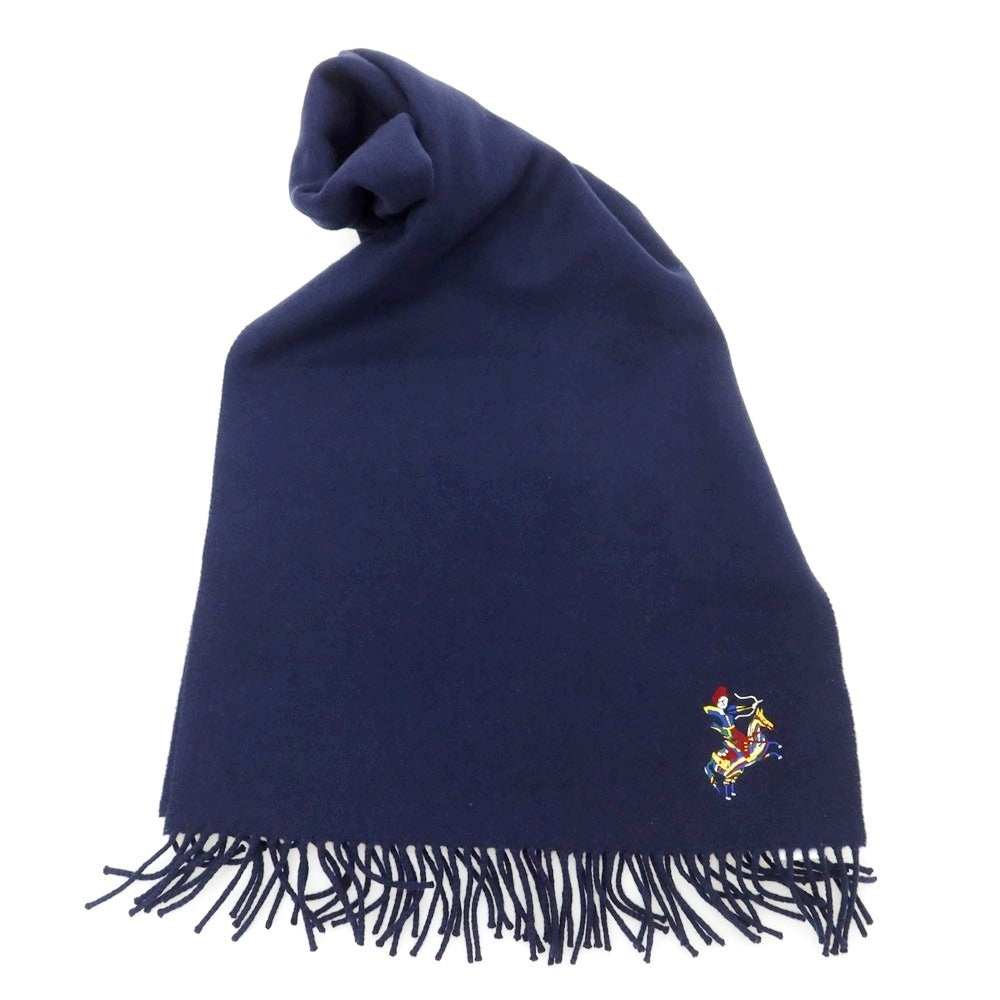 【新品】ドレイクス DRAKES ウールカシミヤ マフラー ネイビー【 状態ランクN 】【 メンズ 】