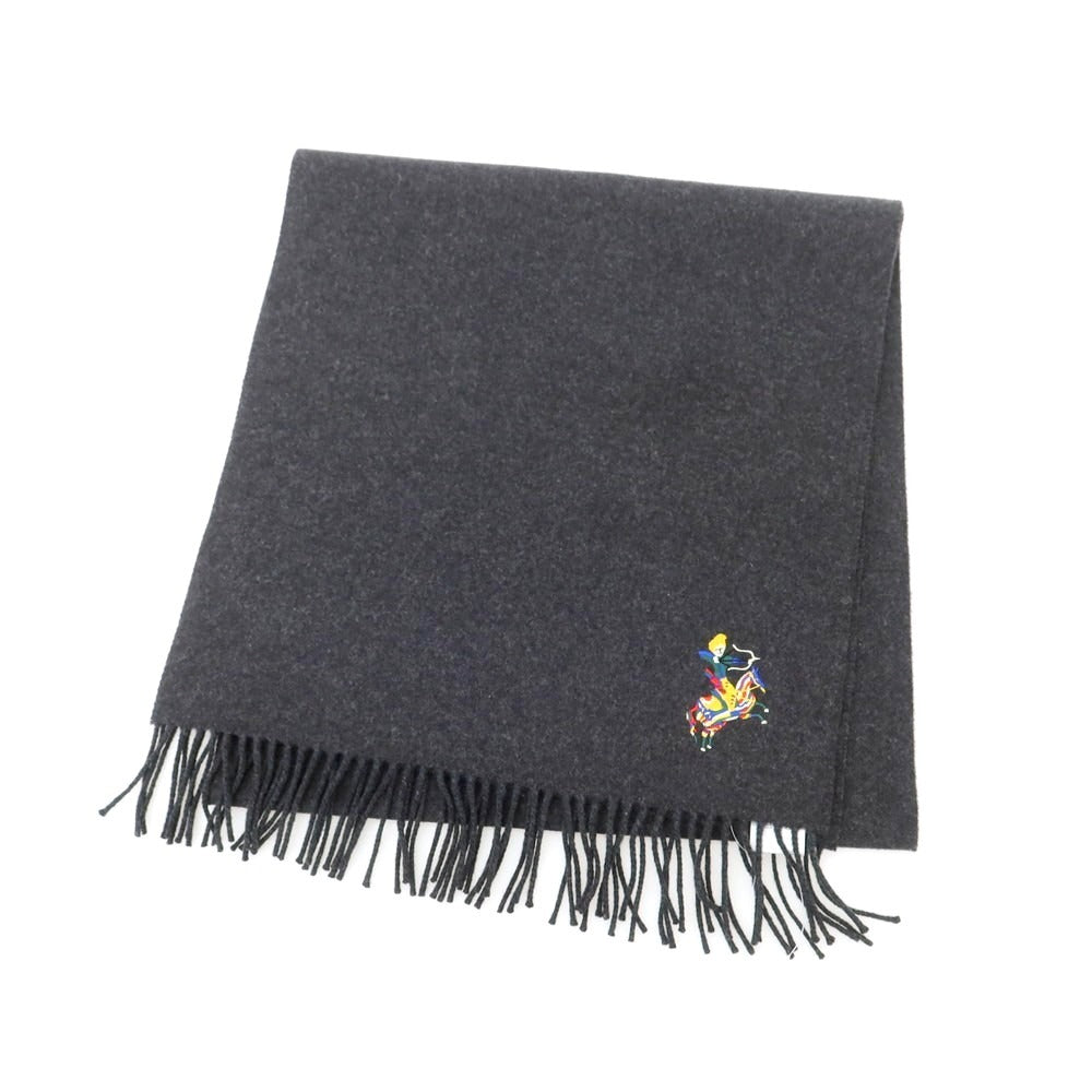 【新品】ドレイクス DRAKES ウールカシミヤ マフラー チャコールグレー【 状態ランクN 】【 メンズ 】