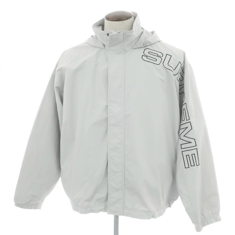 【中古】シュプリーム Supreme 2024年秋冬 Spellout Embroidered Track Jacket シェルジャケット グレー【 L 】【 状態ランクB 】【 メンズ 】