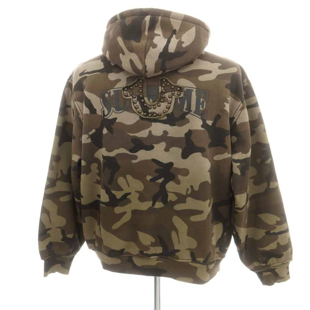【中古】シュプリーム Supreme x True Religion 2025年秋冬 Zip Up Hooded Sweatshirt カモフラ パーカー グリーン系【 L 】【 状態ランクB 】【 メンズ 】