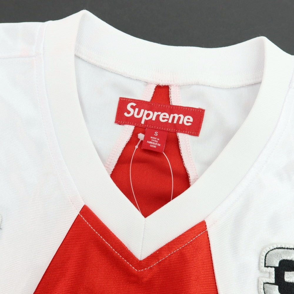 【中古】シュプリーム Supreme 2024年秋冬 Star Football Jersey ポリエステル 半袖Tシャツ ホワイトxレッド【 S 】【 状態ランクB 】【 メンズ 】