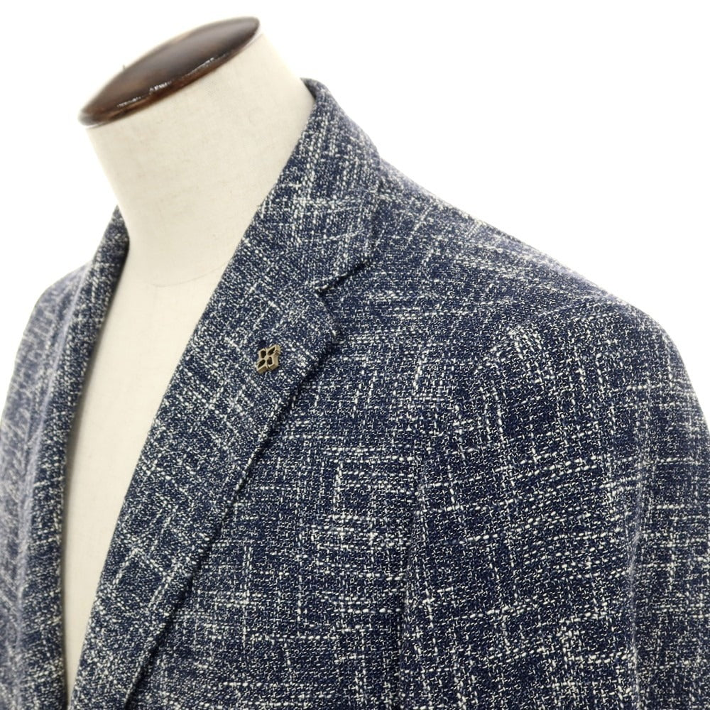 【中古】タリアトーレ TAGLIATORE コットンアクリルナイロン 2B カジュアルジャケット ネイビーxホワイト【サイズ50】【 状態ランクB 】【 メンズ 】