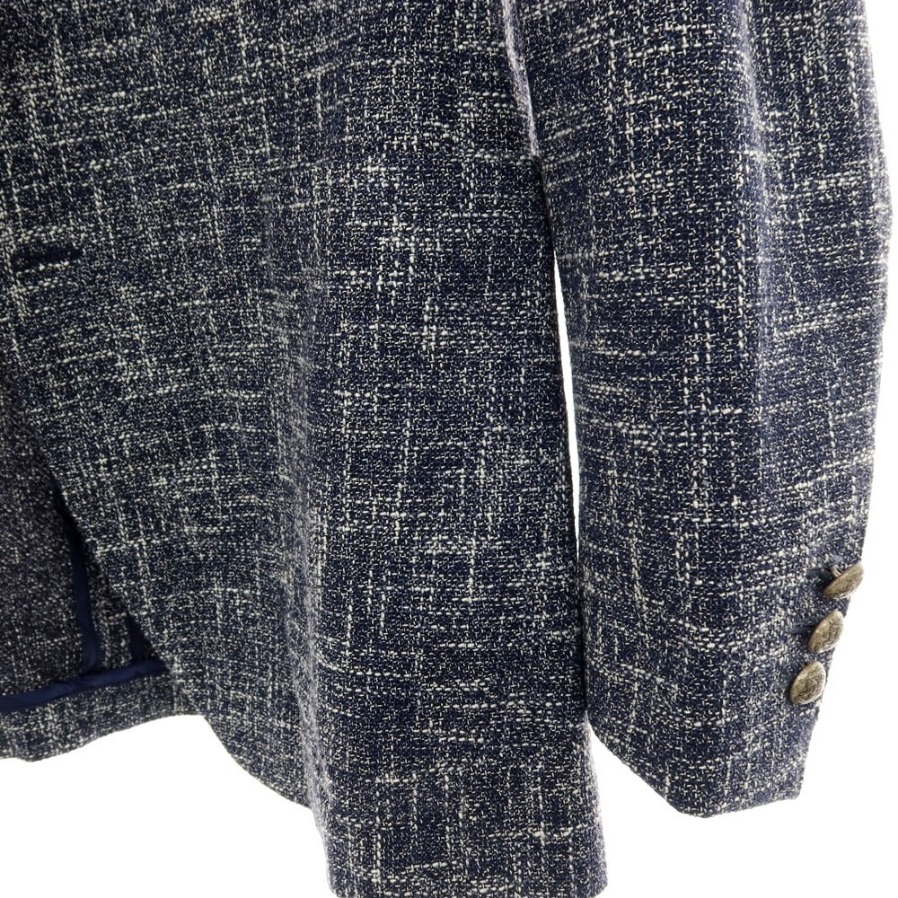 【中古】タリアトーレ TAGLIATORE コットンアクリルナイロン 2B カジュアルジャケット ネイビーxホワイト【サイズ50】【 状態ランクB 】【 メンズ 】