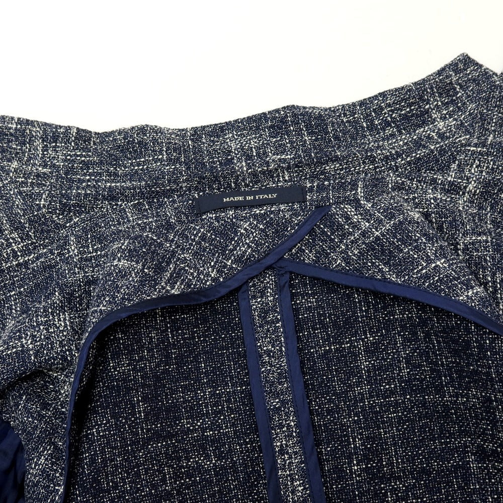 【中古】タリアトーレ TAGLIATORE コットンアクリルナイロン 2B カジュアルジャケット ネイビーxホワイト【サイズ50】【 状態ランクB 】【 メンズ 】