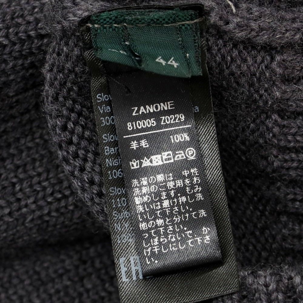 【中古】ザノーネ ZANONE ミドルゲージ ウール タートルネック プルオーバーニット グレー【 44 】【 状態ランクC 】【 メンズ 】