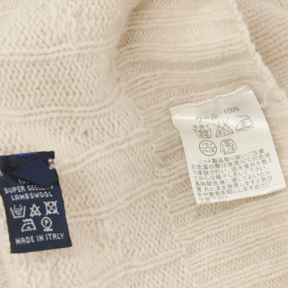 【中古】ドルモア DRUMOHR ケーブル編み ウール クルーネック プルオーバーニット ライトベージュ【 44 】【 状態ランクC 】【 メンズ 】