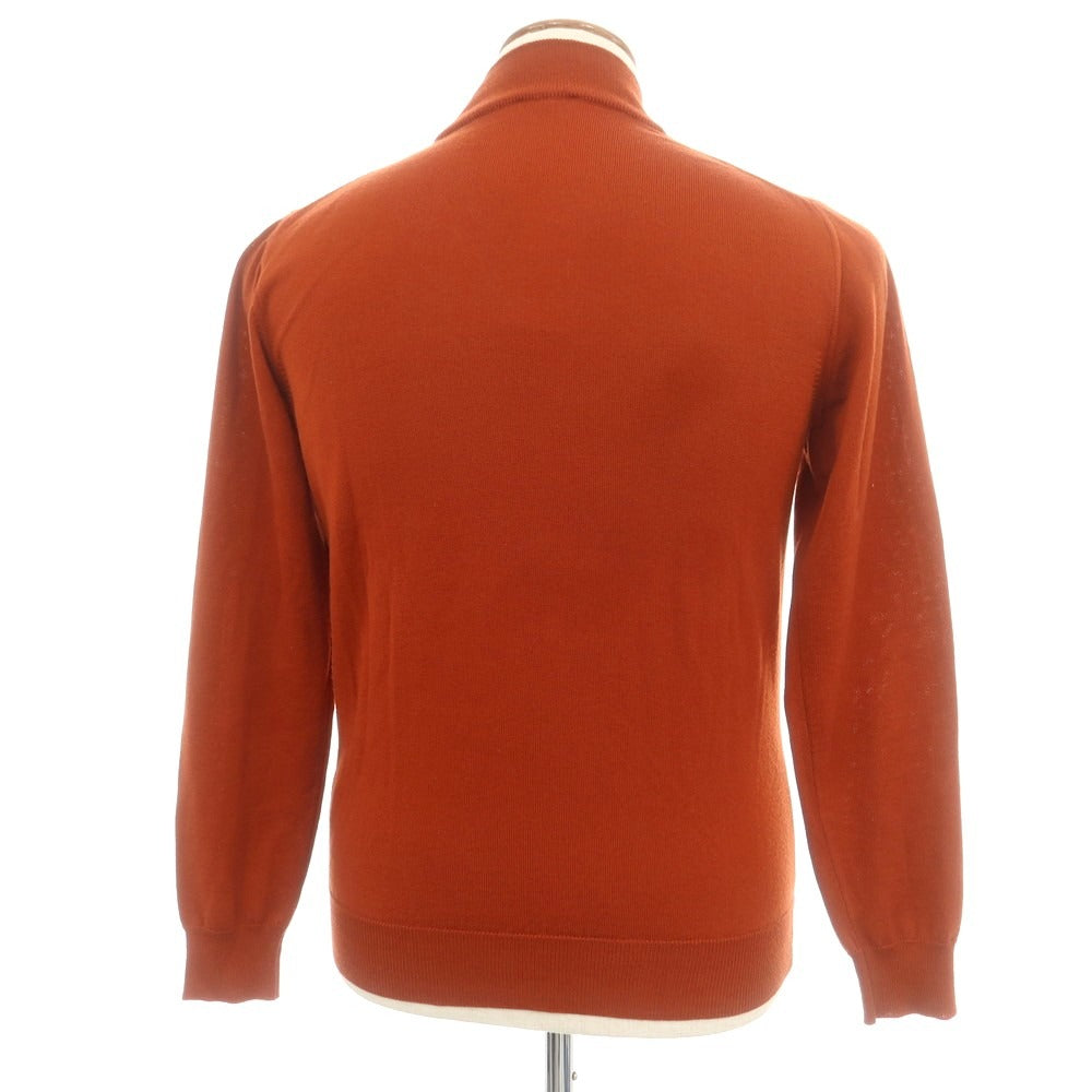 【中古】アレッサンドロルッピ Alessandro Luppi ハイゲージ ウール モックネック プルオーバーニット ダークオレンジ系【 48 】【 状態ランクB 】【 メンズ 】