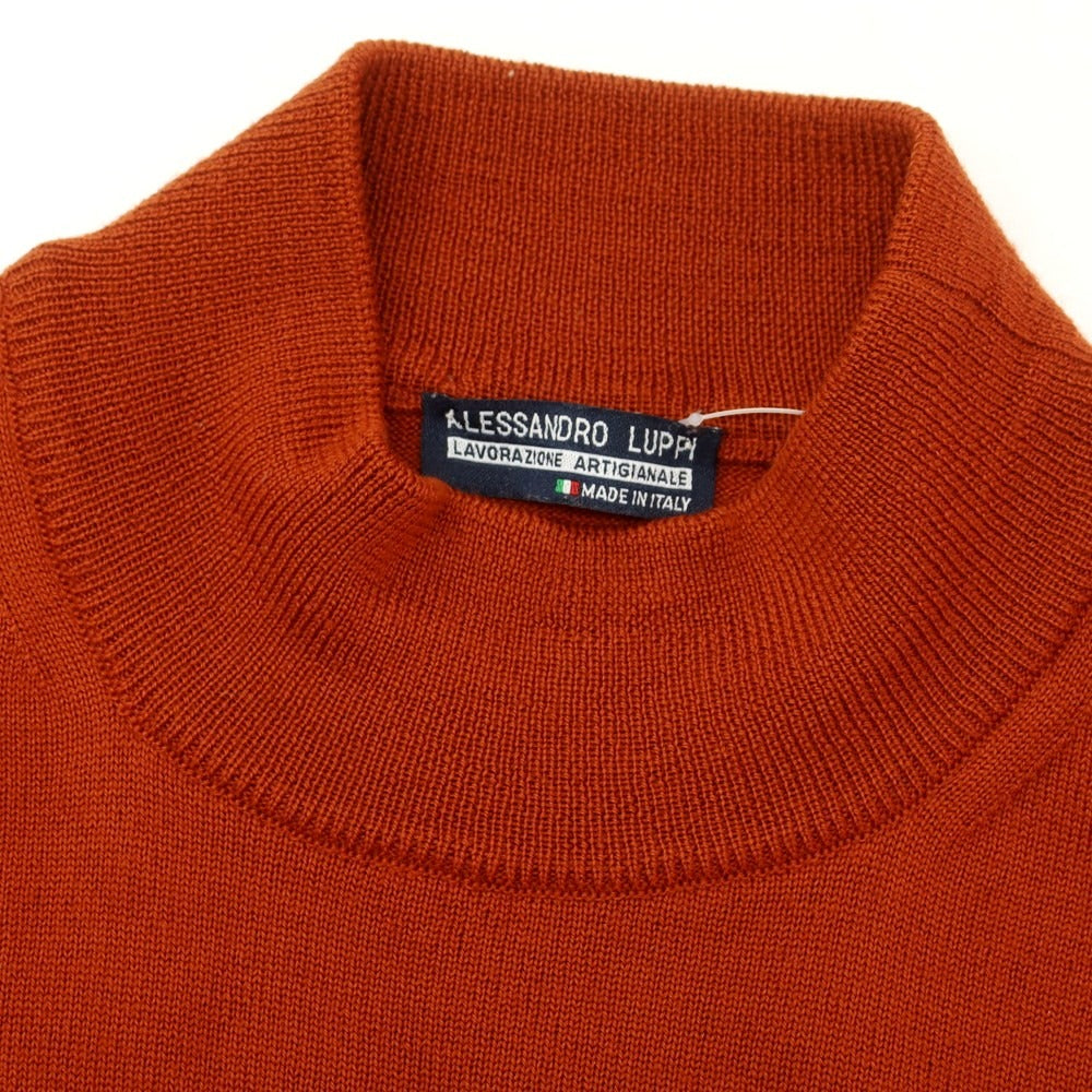 【中古】アレッサンドロルッピ Alessandro Luppi ハイゲージ ウール モックネック プルオーバーニット ダークオレンジ系【 48 】【 状態ランクB 】【 メンズ 】