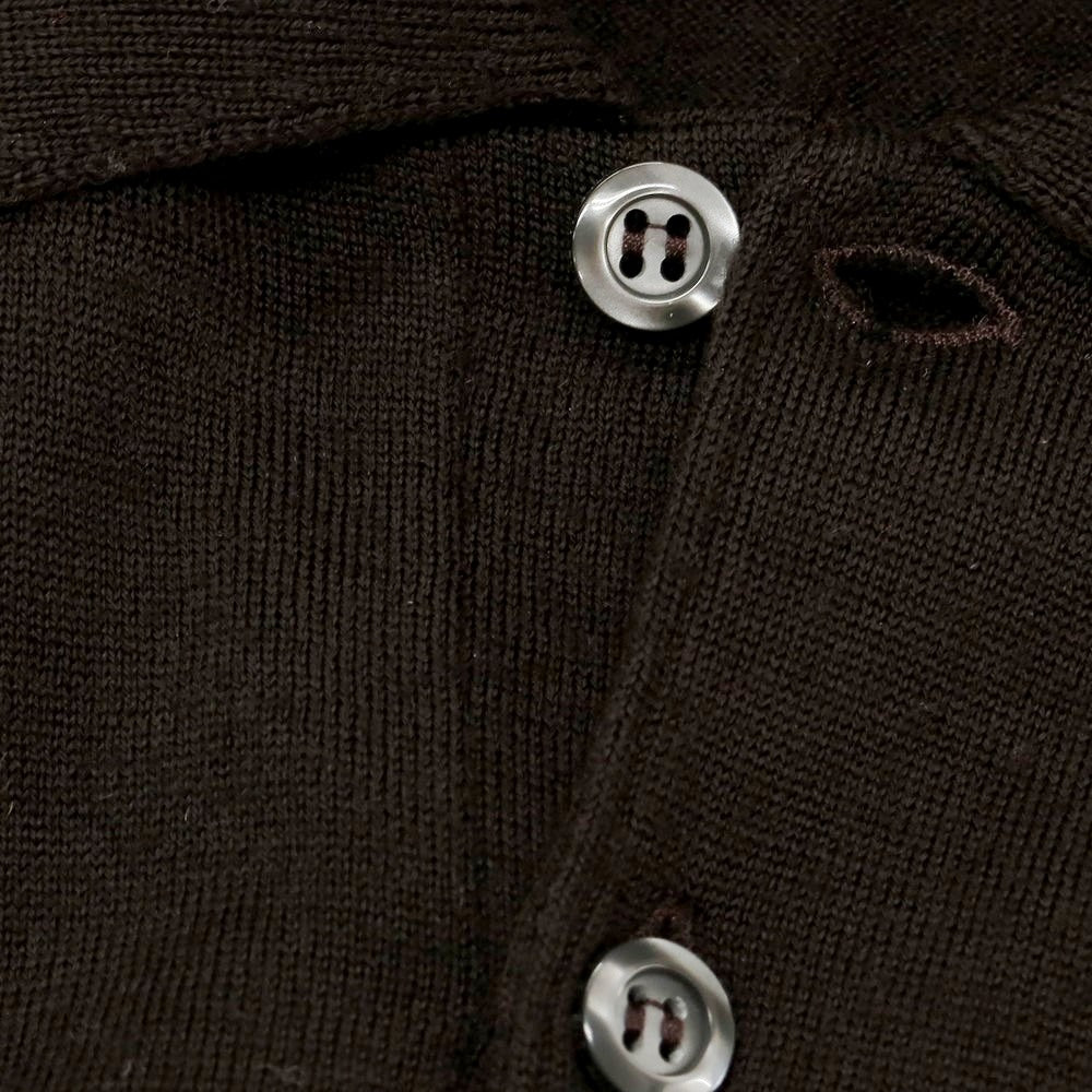 【中古】ジョンスメドレー JOHN SMEDLEY ハイゲージ ウール 長袖 ポロニット ダークブラウン【 M 】【 状態ランクB 】【 メンズ 】