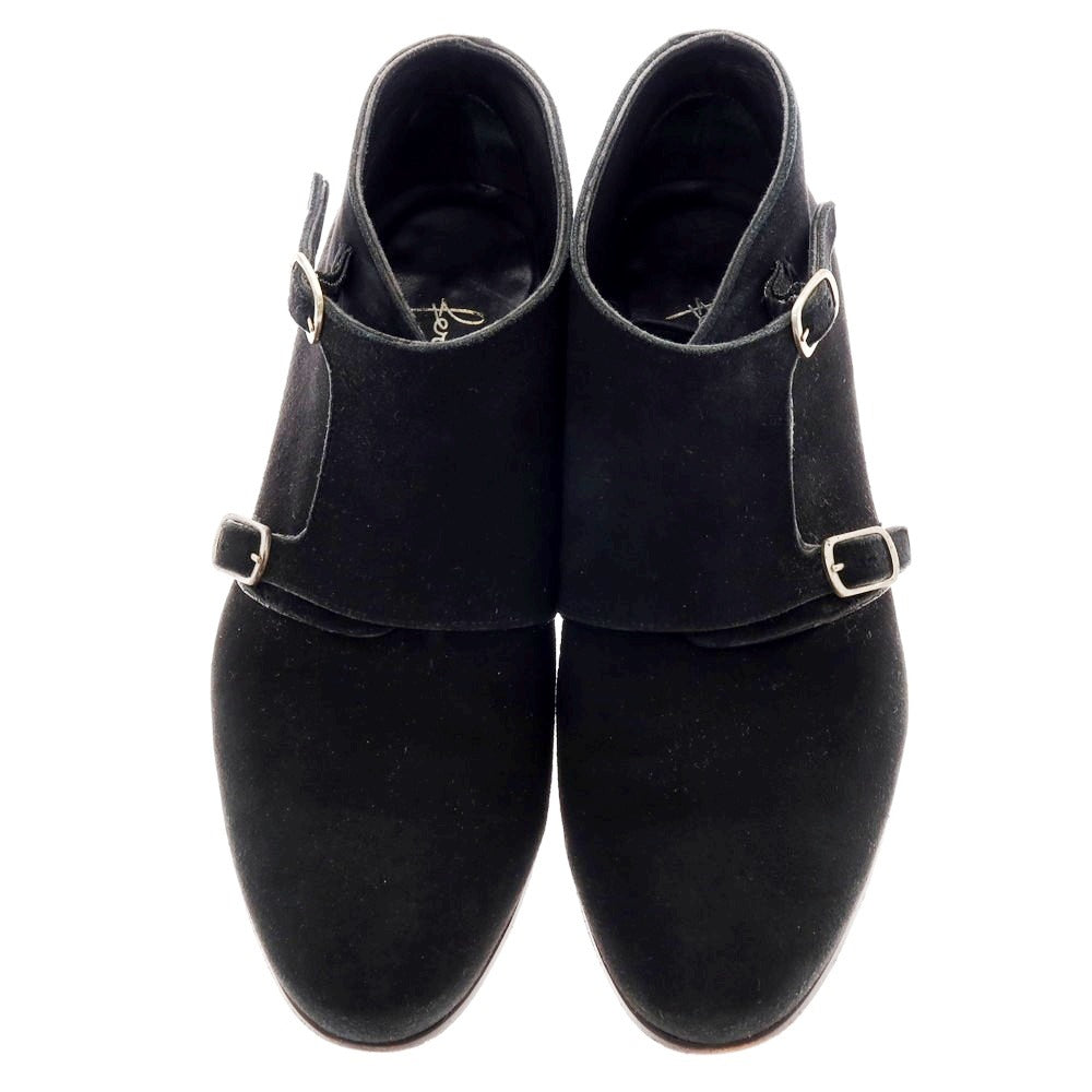 【中古】フェランテ FERRANTE スエード ダブルモンク ブーツ ブラック【 9 】【 状態ランクB 】【 メンズ 】