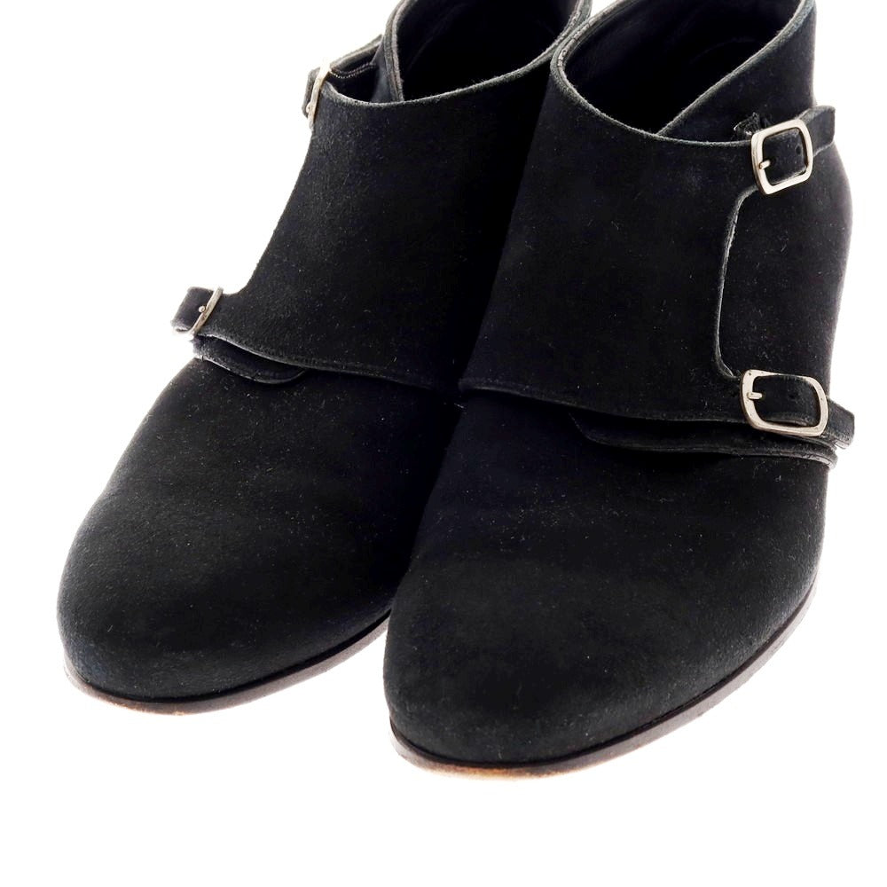 【中古】フェランテ FERRANTE スエード ダブルモンク ブーツ ブラック【 9 】【 状態ランクB 】【 メンズ 】