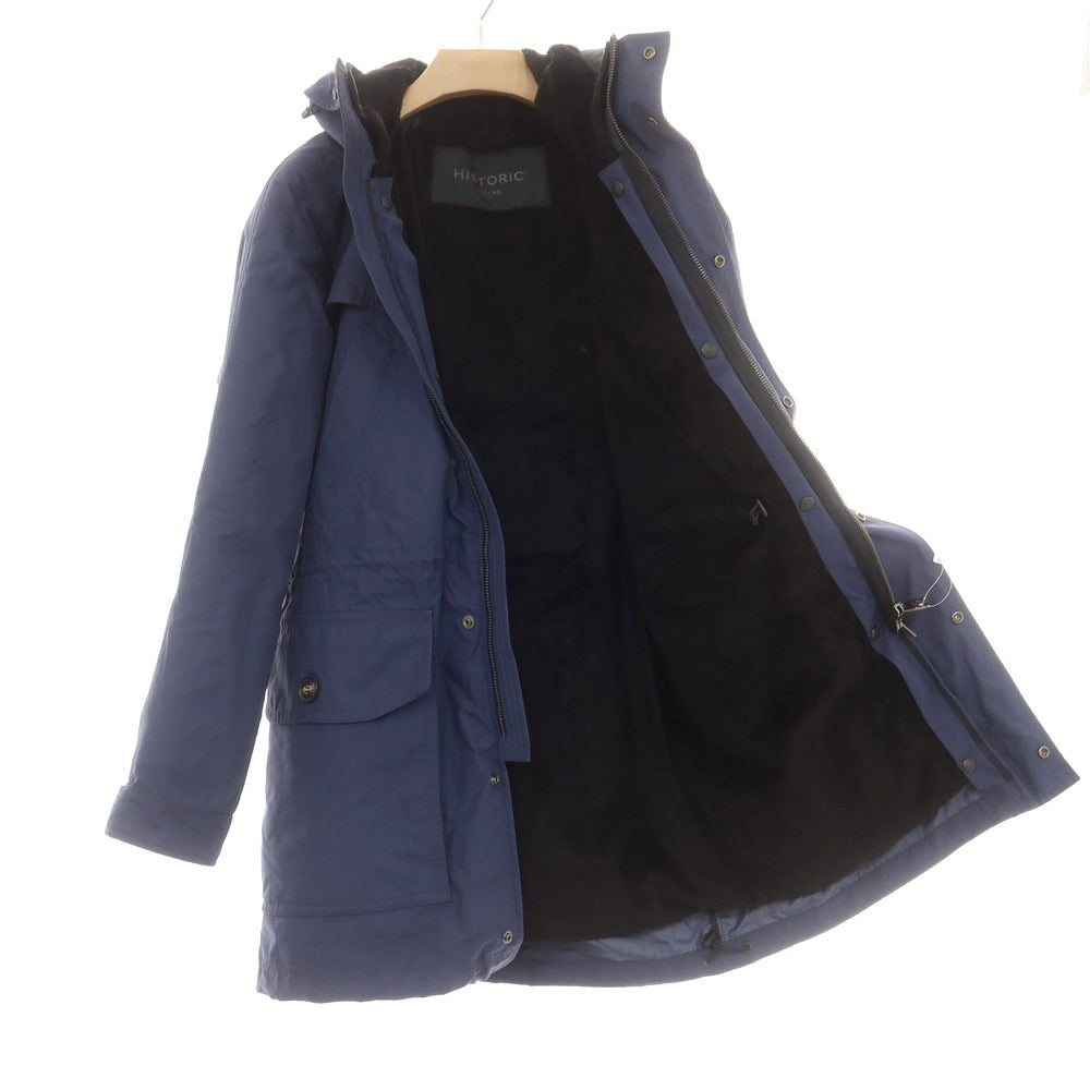 【中古】ヒストリック HISTORIC ポリエステル 中綿 フーデッドコート ライトネイビー系【 S 】【 状態ランクC 】【 メンズ 】