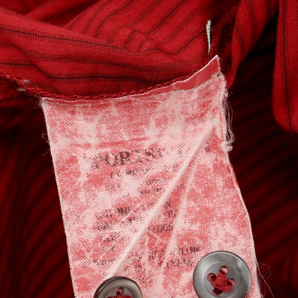 【中古】シーピーカンパニー C.P.Company コットン系 ストライプ カジュアルシャツ レッド【 3 】【 状態ランクC 】【 メンズ 】