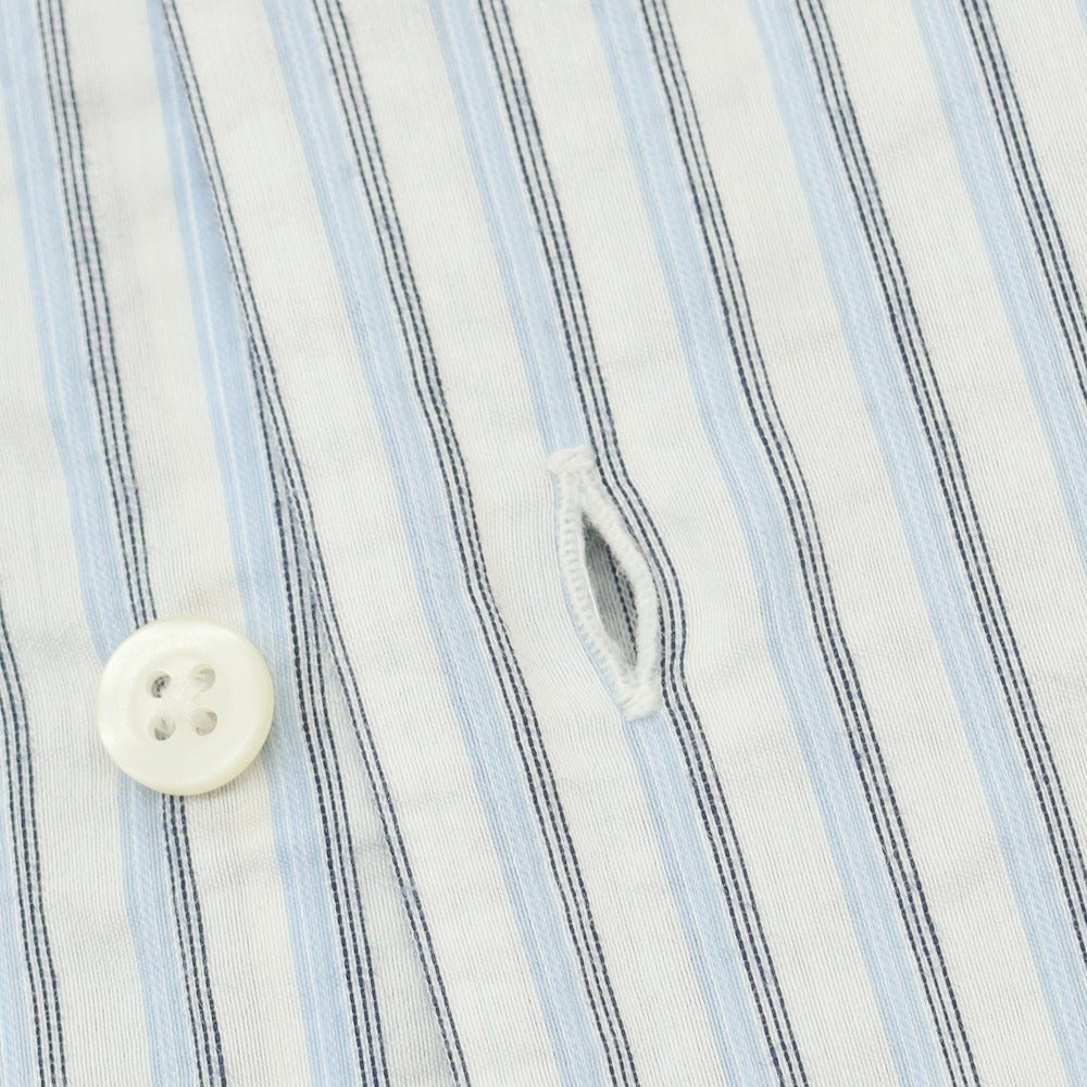 【中古】シーピーカンパニー C.P.Company コットンナイロン ストライプ カジュアルシャツ ホワイトxライトブルー【 3 】【 状態ランクC 】【 メンズ 】