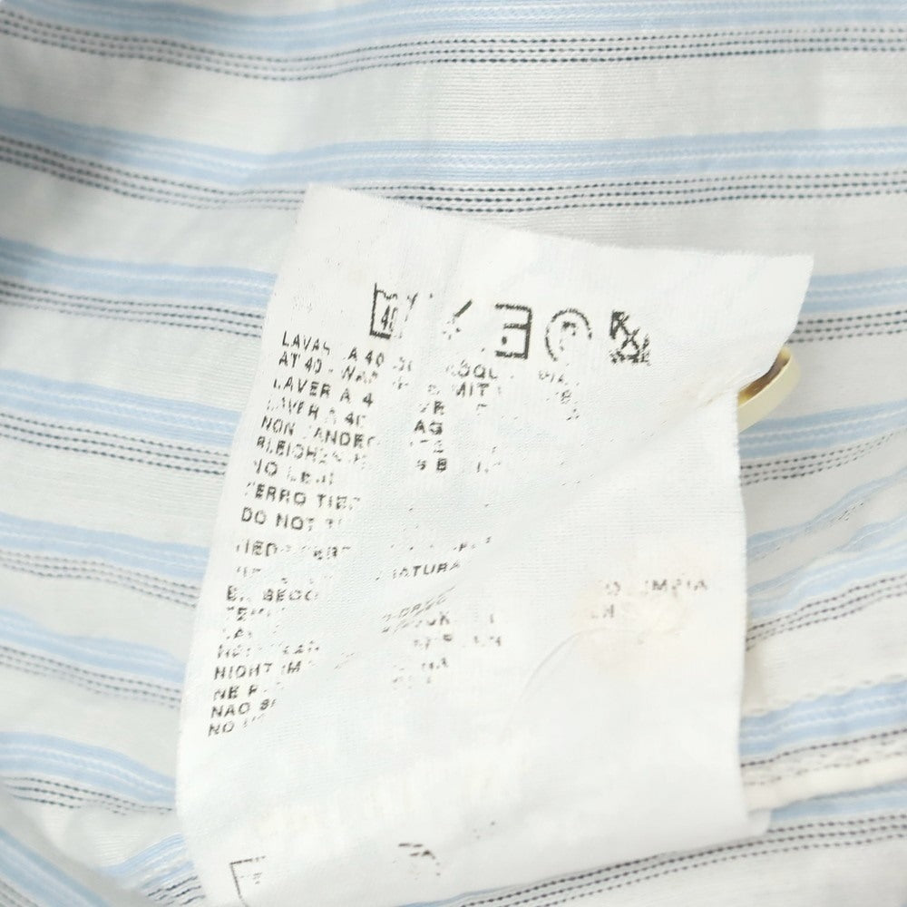 【中古】シーピーカンパニー C.P.Company コットンナイロン ストライプ カジュアルシャツ ホワイトxライトブルー【 3 】【 状態ランクC 】【 メンズ 】