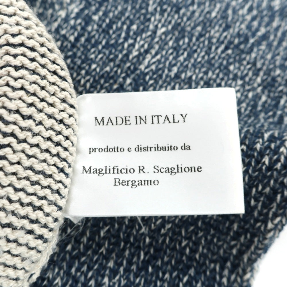 【中古】スカリオーネ SCAGLIONE air Jumper シルクコットン クルーネック プルオーバーニット ネイビー【サイズM】【 状態ランクB 】【 メンズ 】