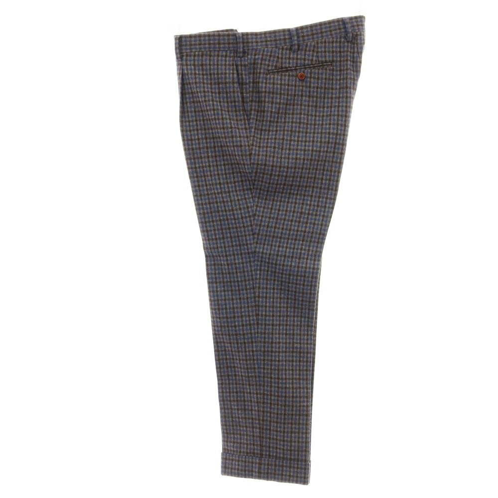 【中古】サルトリアイプシロン SartoriaYpsilon ウールナイロン チェック 2つボタンスーツ アッシュブラウンxブルー【 PM 】【 状態ランクB 】【 メンズ 】