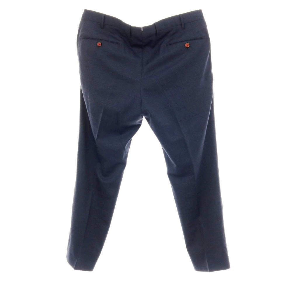 【中古】ピーティートリノ PT TORINO ストレッチ ポリエステルウール チェック ドレススラックスパンツ ダークネイビー【サイズ54】【 状態ランクB 】【 メンズ 】