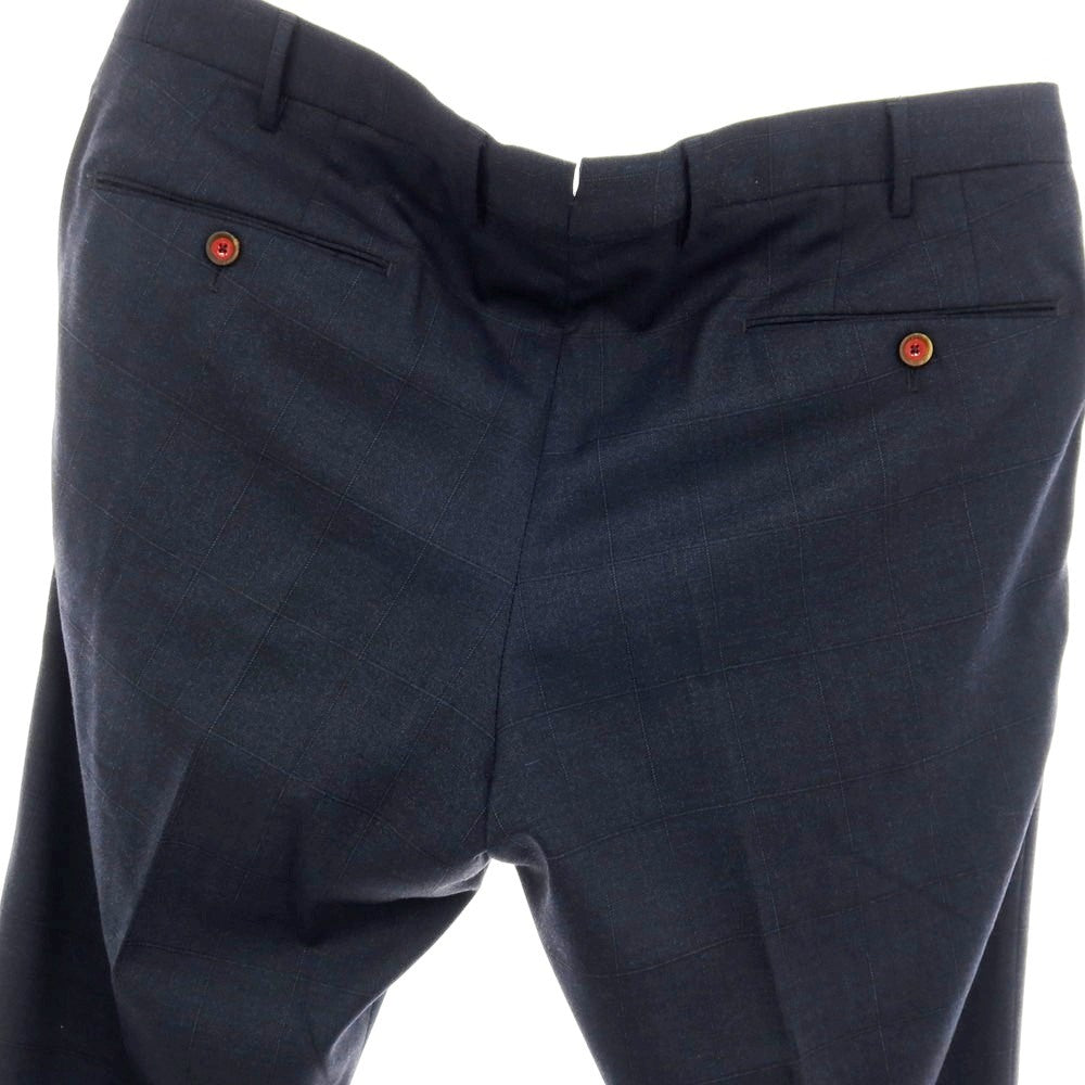 【中古】ピーティートリノ PT TORINO ストレッチ ポリエステルウール チェック ドレススラックスパンツ ダークネイビー【サイズ54】【 状態ランクB 】【 メンズ 】