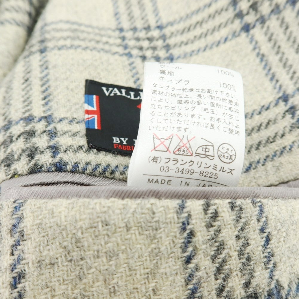 【中古】サルトリアピスケス Sartoria Pisthes ウール チェック 3B テーラードジャケット グレーベージュxネイビー【 48 】【 状態ランクB 】【 メンズ 】