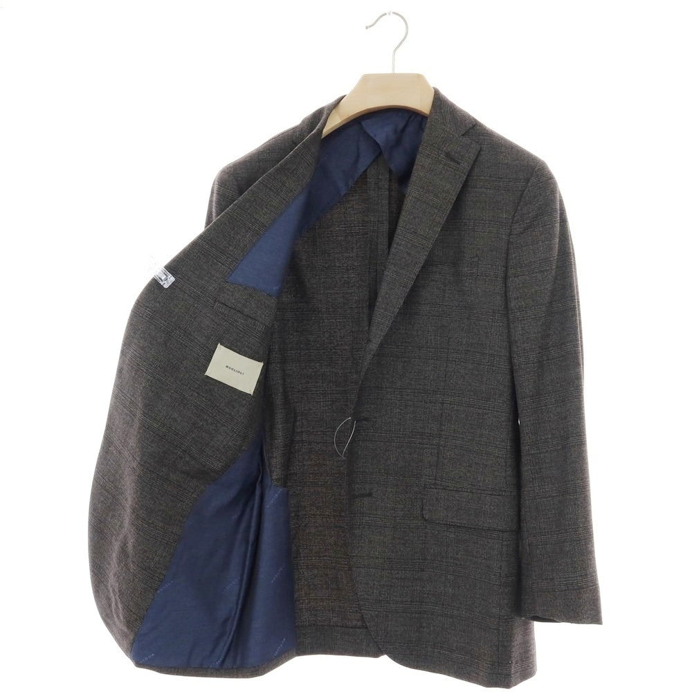 【中古】ボリオリ BOGLIOLI DOVER ウール グレンチェック 3B テーラードジャケット ダークブラウン系【 48 】【 状態ランクC 】【 メンズ 】